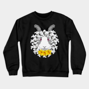 Spring Rabbit Yellow Daffodil Wreath Crewneck Sweatshirt